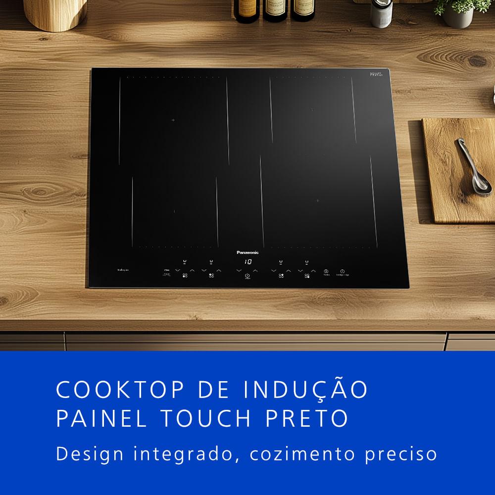 Cooktop de Indução Panasonic 4 Zonas Painel Touch Preto - KY-W648CLRPK - 2