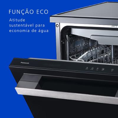 Lava-Louças Panasonic 15 serviços e Design Premium Preta - NP-6M1MBKBRP