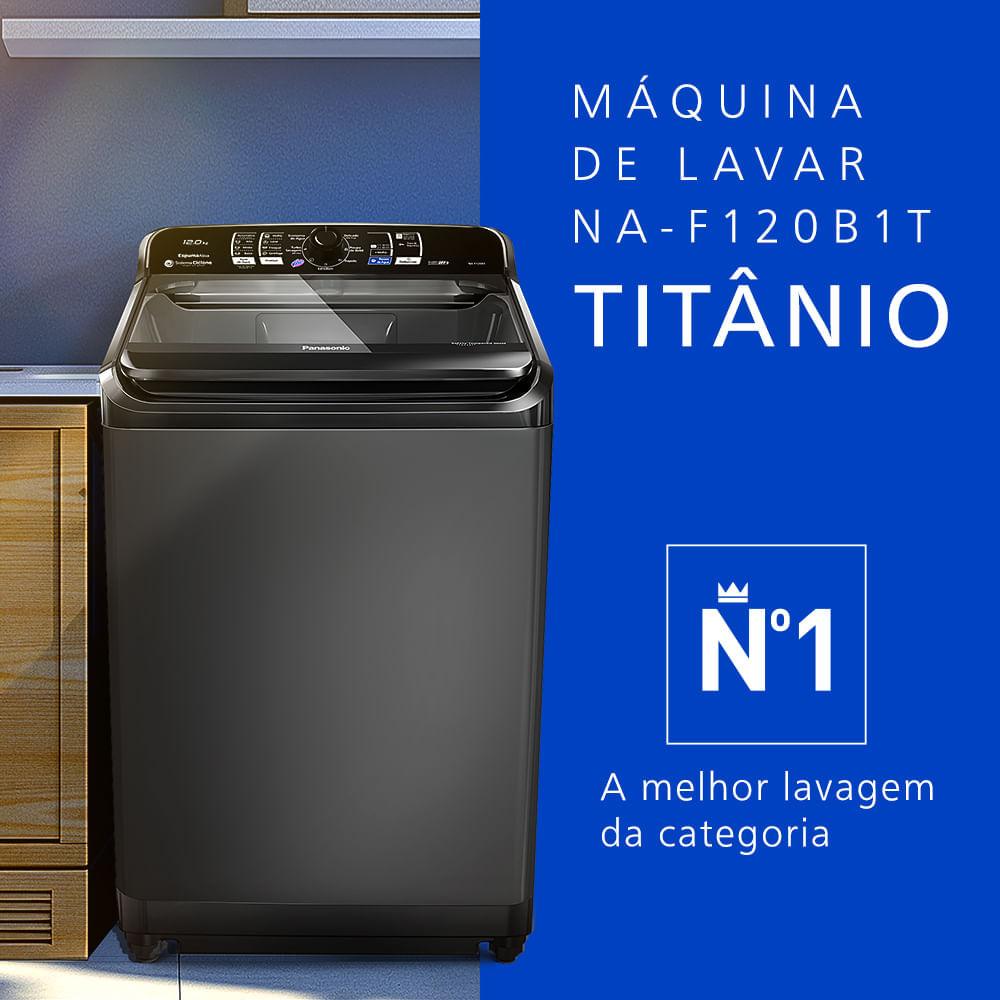 Máquina de Lavar Panasonic Função Vanish 12kg Titânio - NA-F120B1T - 2