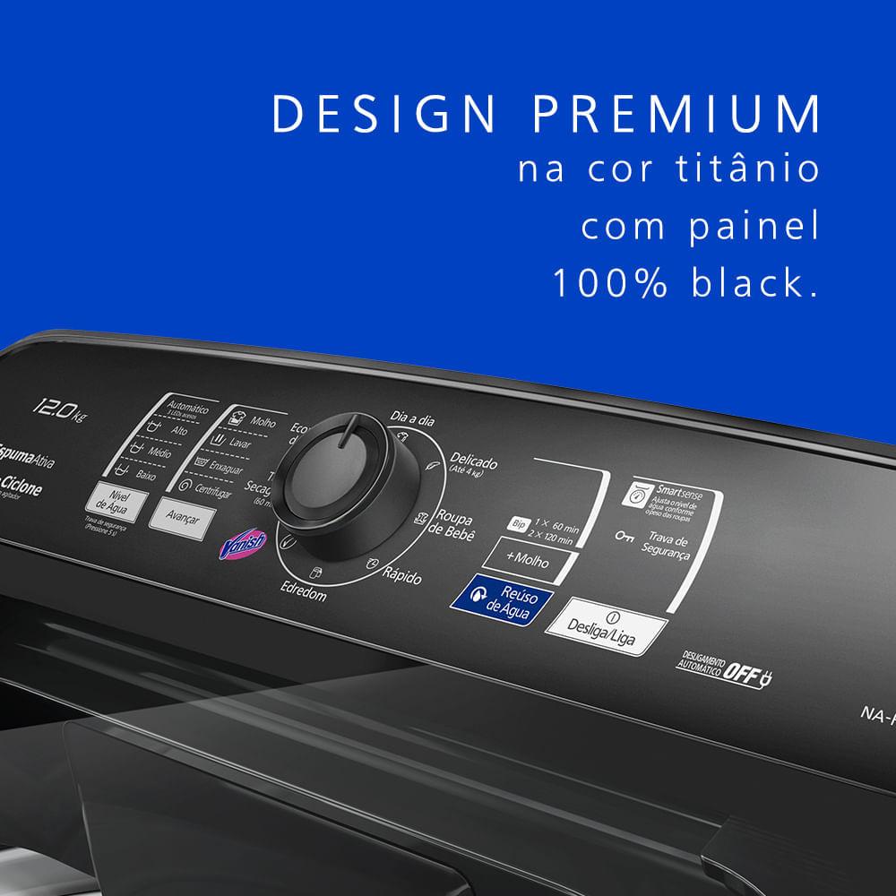 Máquina de Lavar Panasonic Função Vanish 12kg Titânio - NA-F120B1T - 5