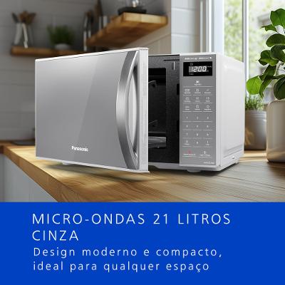 Micro-ondas Ideal+ Panasonic ST27 Tecnologia Antibactéria    21L Branco espelhado - NN-ST27LWRU