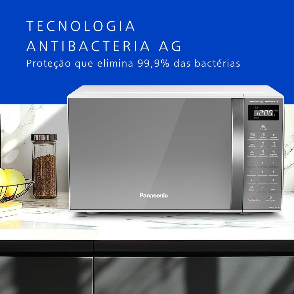 Microondas Panasonic Tecnologia Pega Fácil 21L Branco Espelhado - NN-ST27LWRU - 4