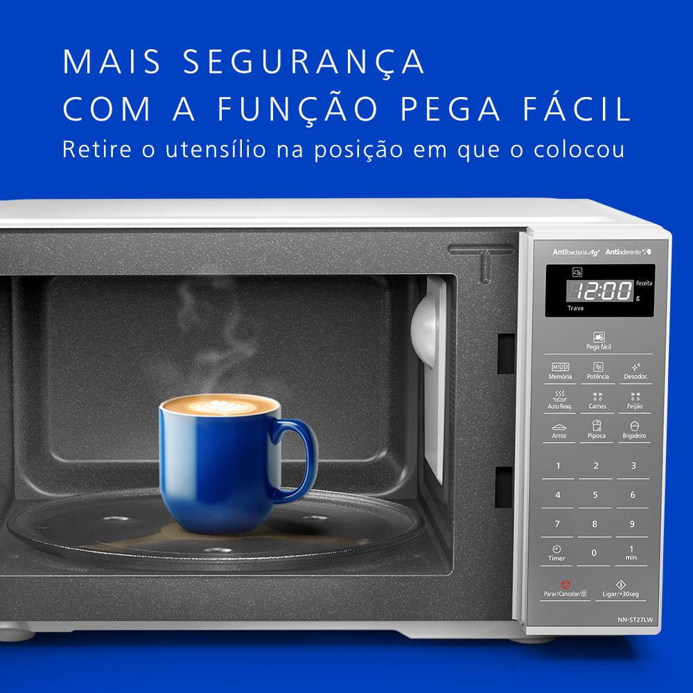 Microondas Panasonic Tecnologia Pega Fácil 21L Branco Espelhado - NN-ST27LWRU - 6
