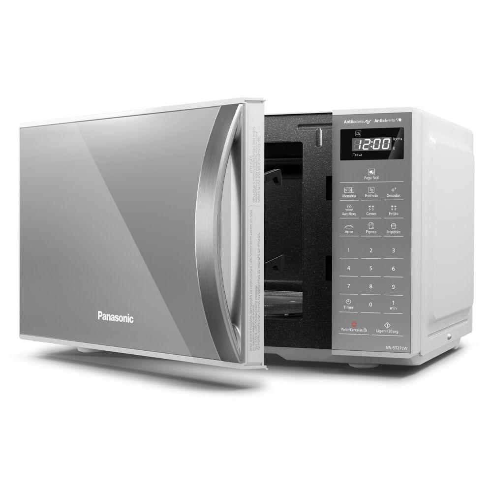 Microondas Panasonic Tecnologia Pega Fácil 21L Branco Espelhado - NN-ST27LWRU - 7