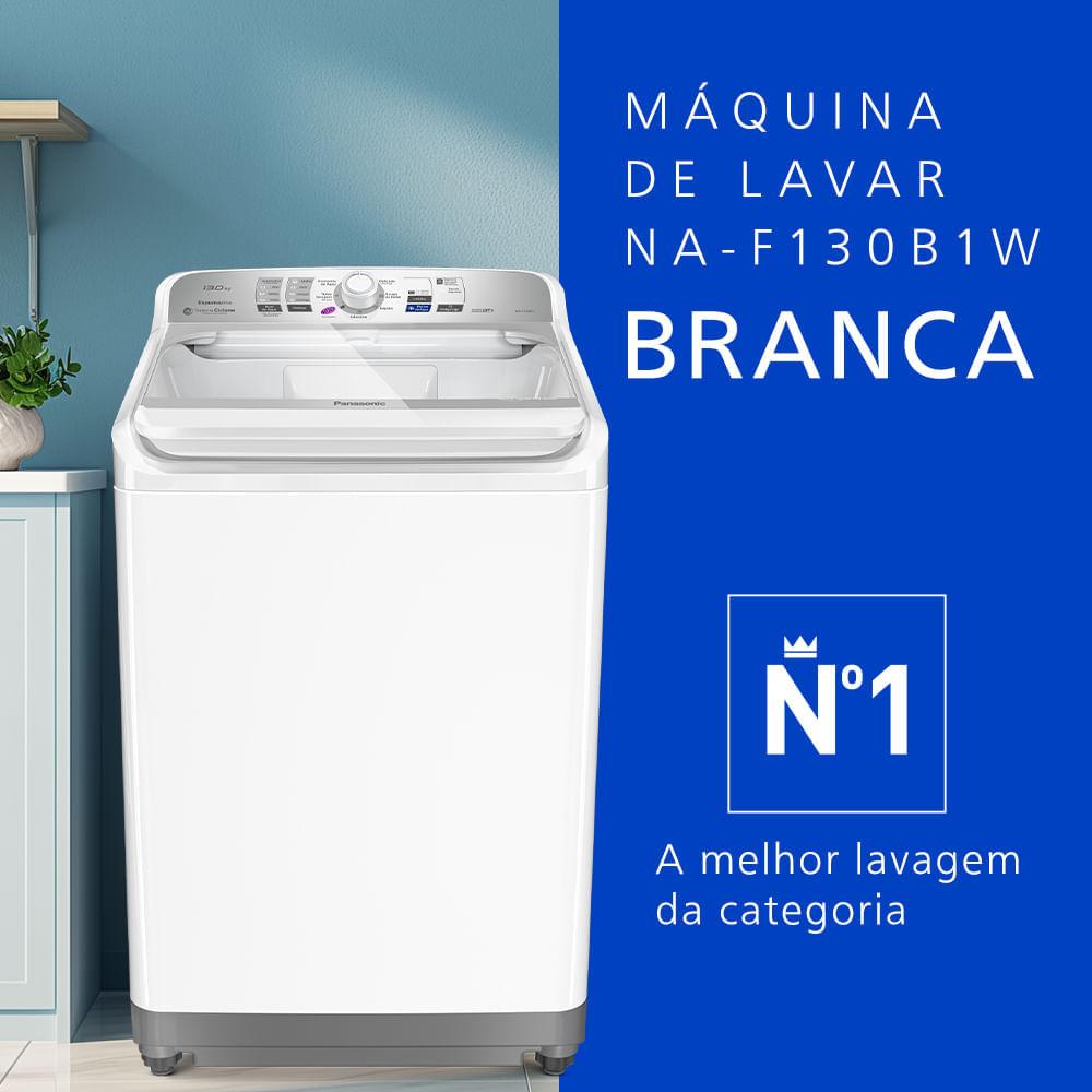 Máquina de Lavar Exclusiva Panasonic Função Vanish 13kg Branca - NA-F130B1W - 2