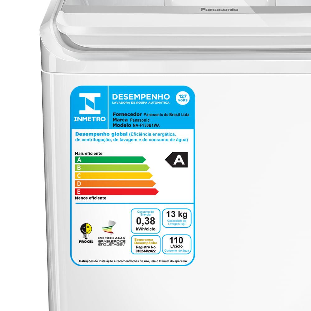 Máquina de Lavar Exclusiva Panasonic Função Vanish 13kg Branca - NA-F130B1W - 9