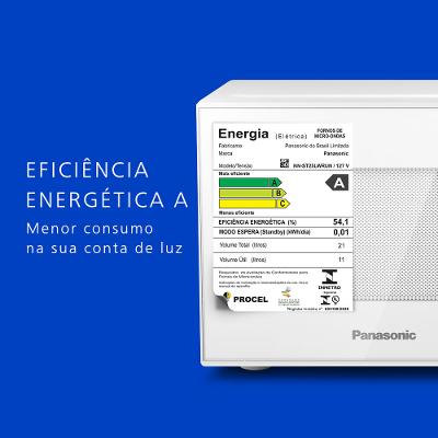 Microondas Panasonic Tecnologia Antibactéria AG 21L Branco - NN-ST25LWRU