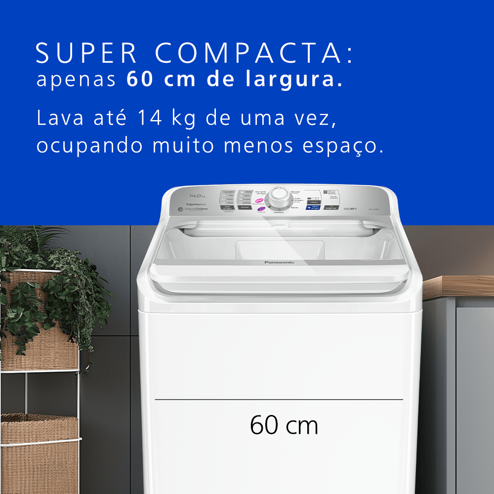 Máquina de Lavar Panasonic função Vanish Branco mais Branco 14kg Branca - NA-F140B1W - 5