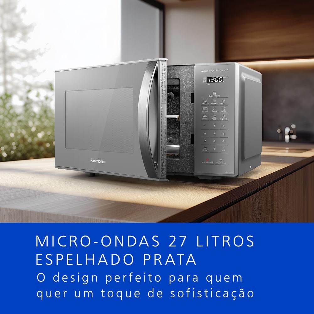 Microondas Panasonic Dupla Refeição 27L Prata - NN-ST55LMRU - 2