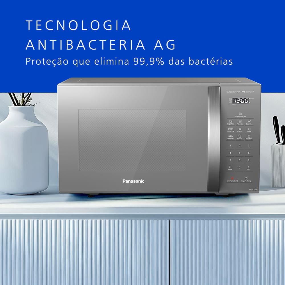 Microondas Panasonic Dupla Refeição 27L Prata - NN-ST55LMRU - 5