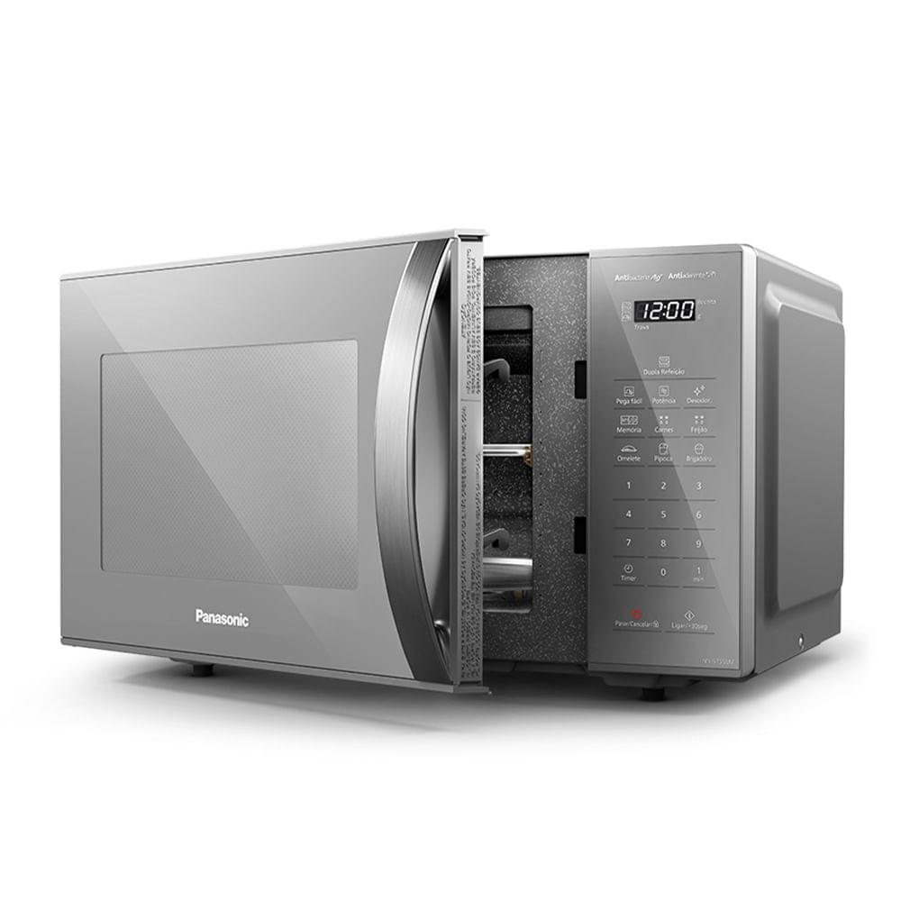 Microondas Panasonic Dupla Refeição 27L Prata - NN-ST55LMRU - 9