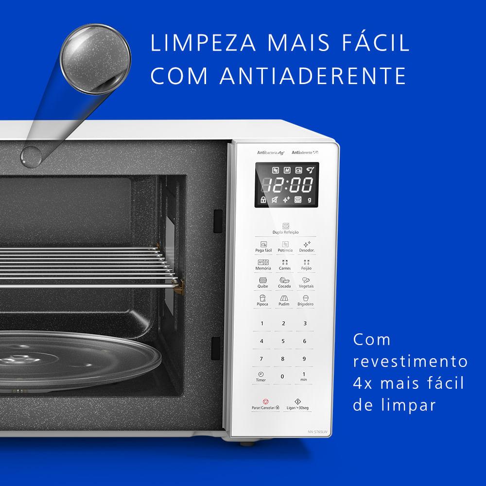 Microondas Panasonic Dupla Refeição 34L Branco - NN-ST65LWRU - 3