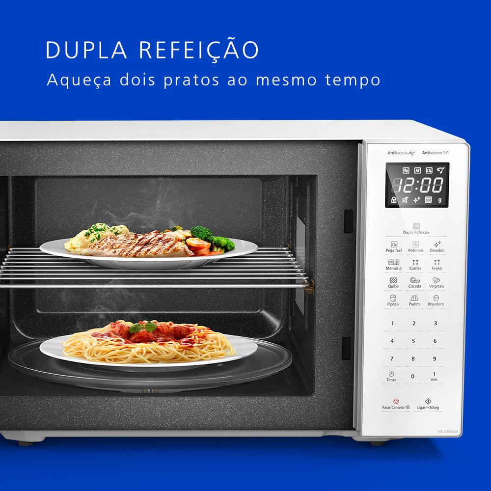 Microondas Panasonic Dupla Refeição 34L Branco - NN-ST65LWRU - 4