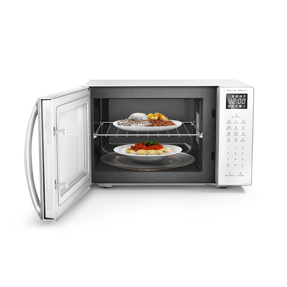 Microondas Panasonic Dupla Refeição 34L Branco - NN-ST65LWRU - 10