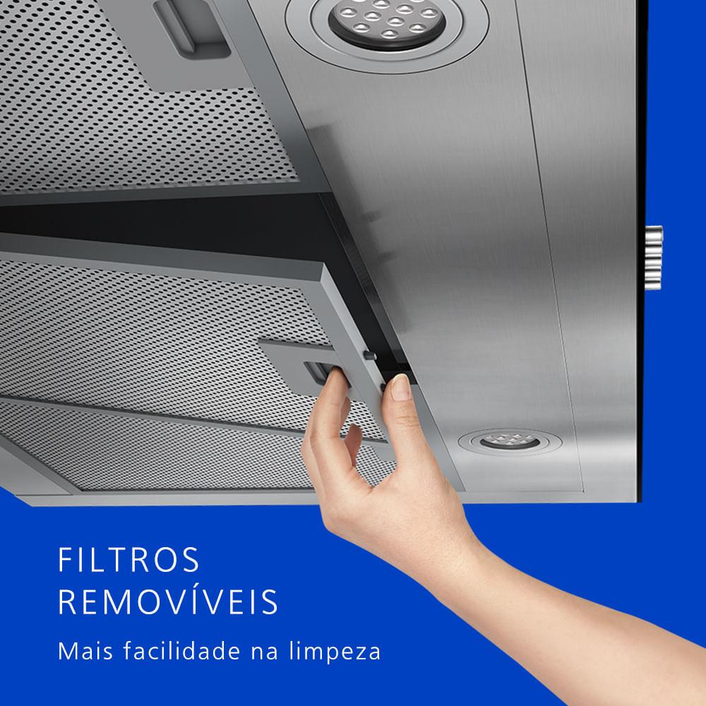 Coifa de Parede Panasonic com Modo Depurador 90cm Black Glass - FV-9HSDB2 - 5