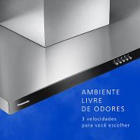 Coifa de Parede Panasonic com Modo Depurador 90cm Black Glass - FV-9HSDB2