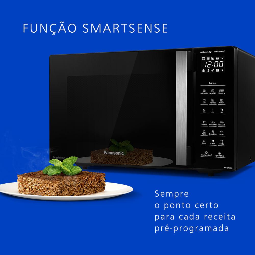 Microondas Panasonic Com SmartSense e Dupla Refeição 30L Preto - NN-GT68LBRU - 3