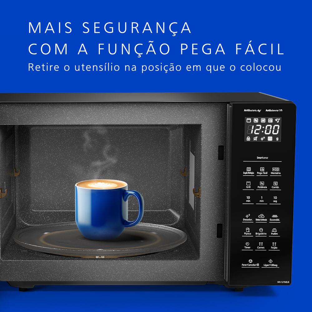 Microondas Panasonic Com SmartSense e Dupla Refeição 30L Preto - NN-GT68LBRU - 6