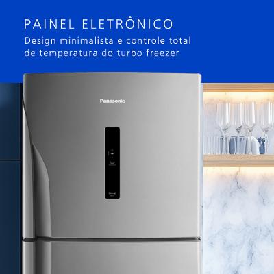 Geladeira Panasonic A+++ Frost Free 387L Aço Escovado - NR-BT41PD1X