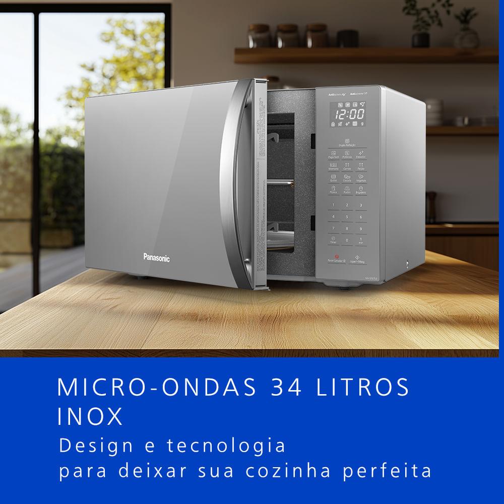 Microondas Panasonic Tecnologia Antibactéria AG 34L Inox - NN-ST67LSRU - 2
