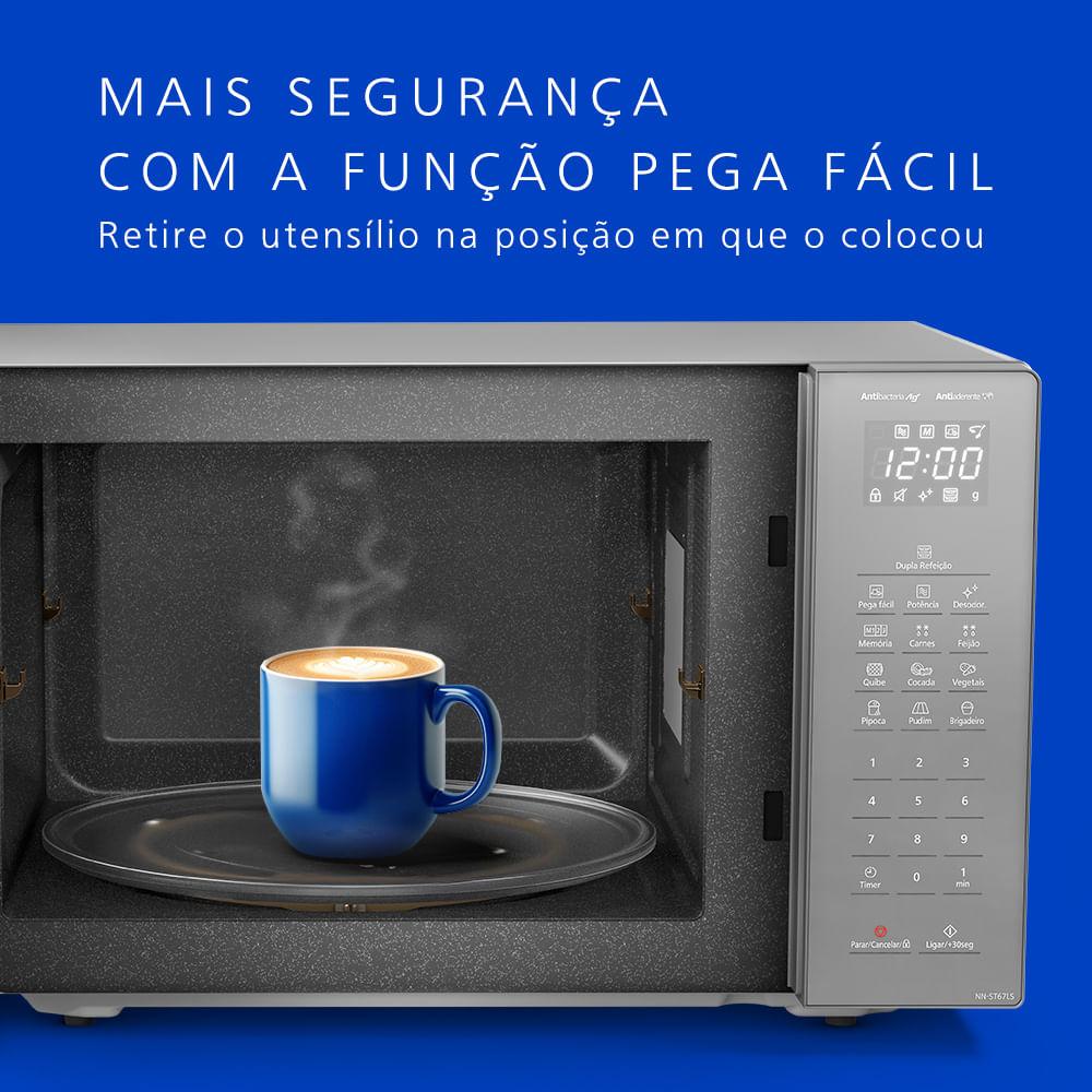 Microondas Panasonic Tecnologia Antibactéria AG 34L Inox - NN-ST67LSRU - 6