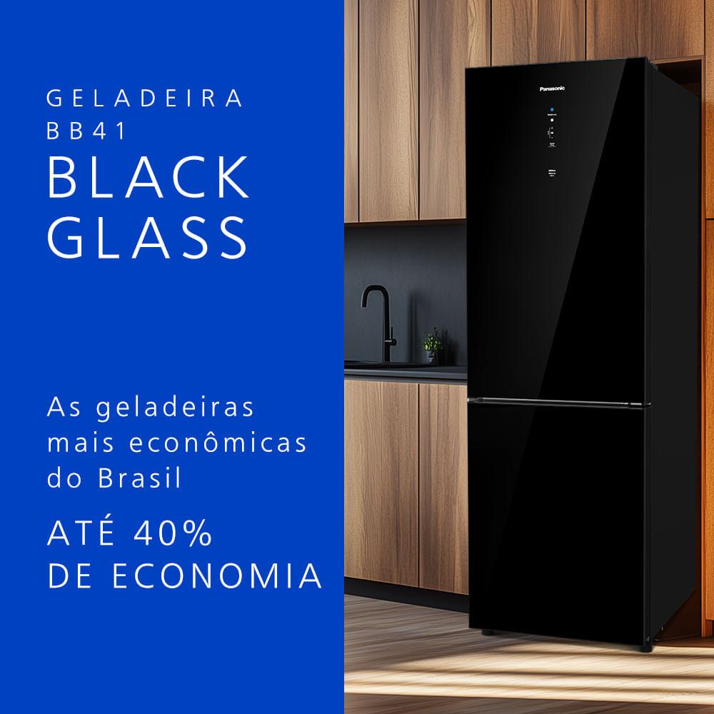 Geladeira Panasonic Frost Free 397L A+++ Black Glass - NR-BB41GV1B - 2