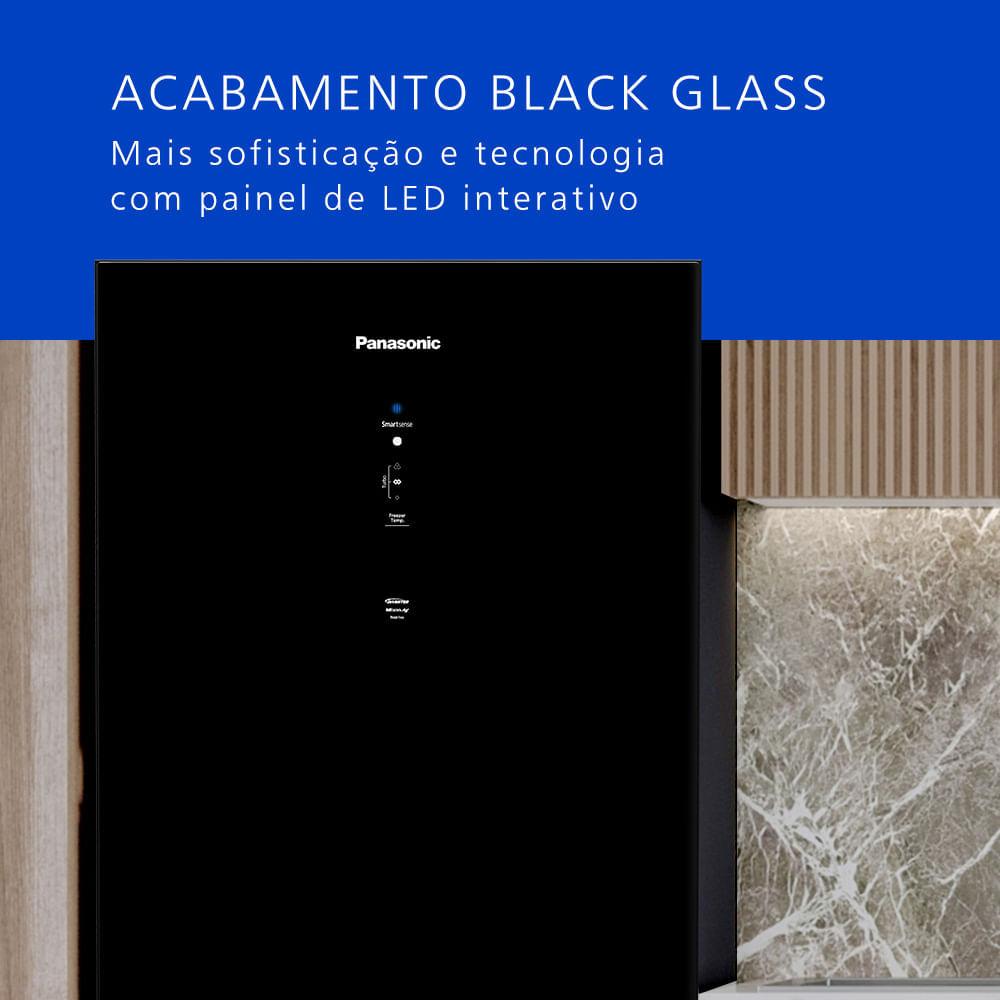Geladeira Panasonic Frost Free 397L A+++ Black Glass - NR-BB41GV1B - 3