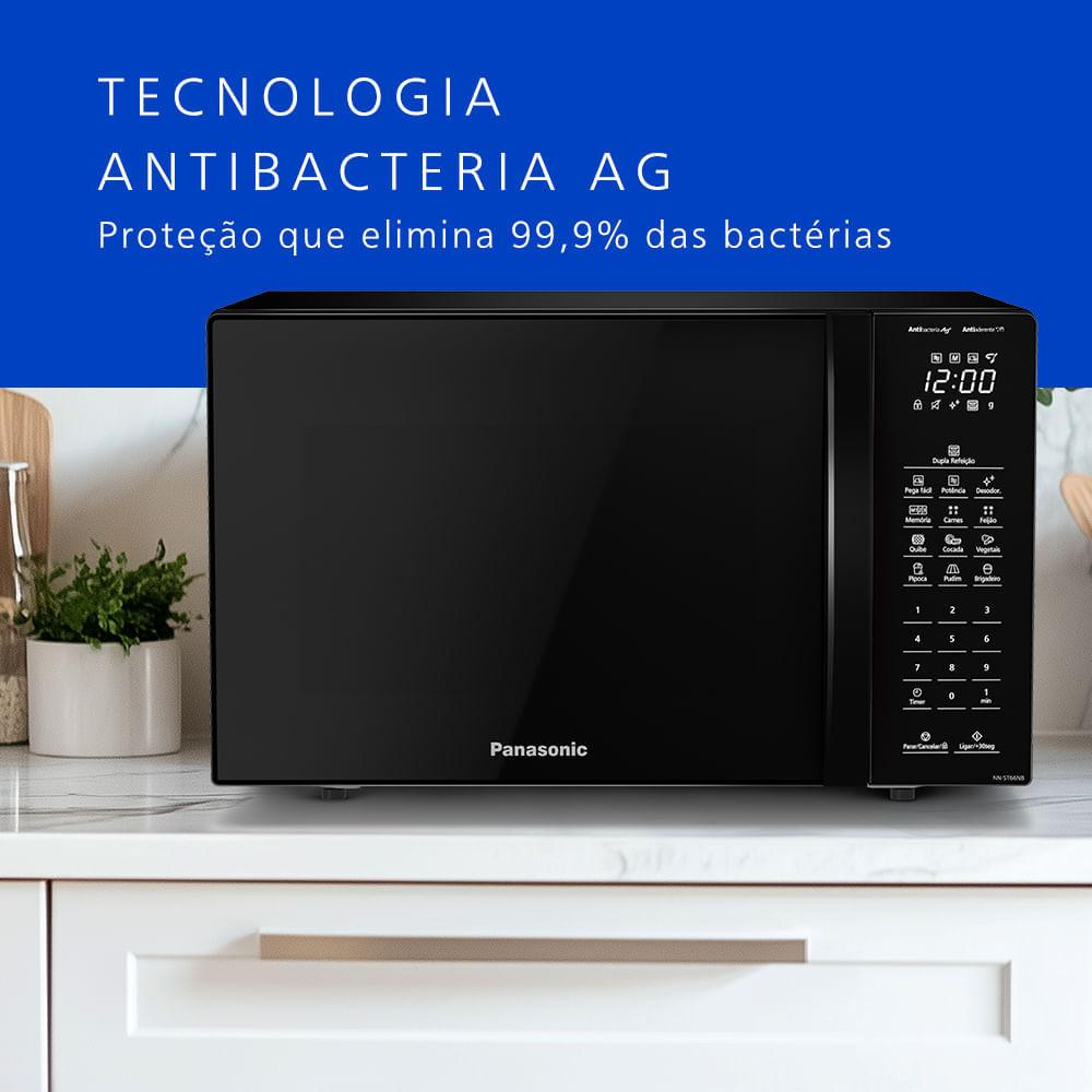 Microondas Panasonic  Dupla Refeição 34L Black Glass - NN-ST66NBRU - 5