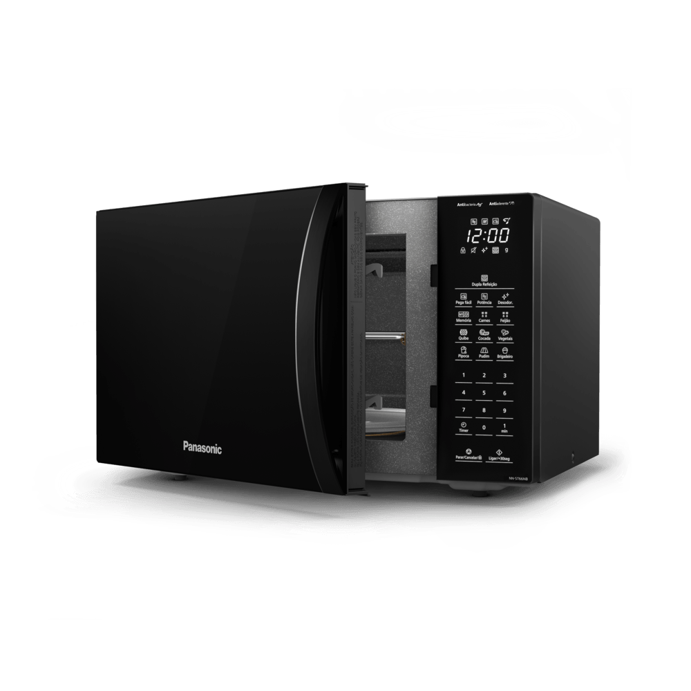 Microondas Panasonic  Dupla Refeição 34L Black Glass - NN-ST66NBRU - 8