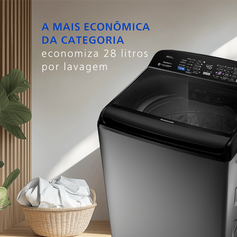 Máquina De Lavar Panasonic Antibacteria AG 18kg Titânio - NA-F180P7T - 3