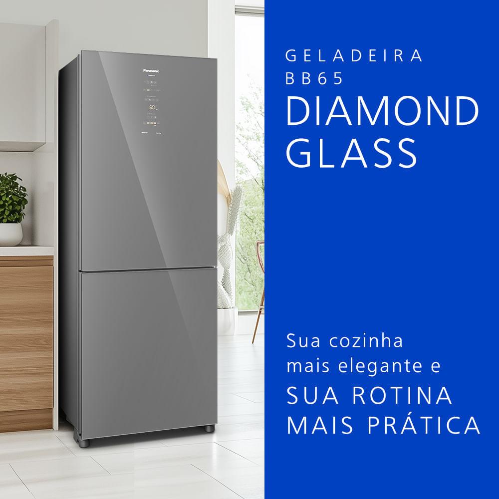 Geladeira Panasonic BB65 Diamond Glass Inverse Frost Free 450L Inverter A+++ - NR-BB65GVFM - 2