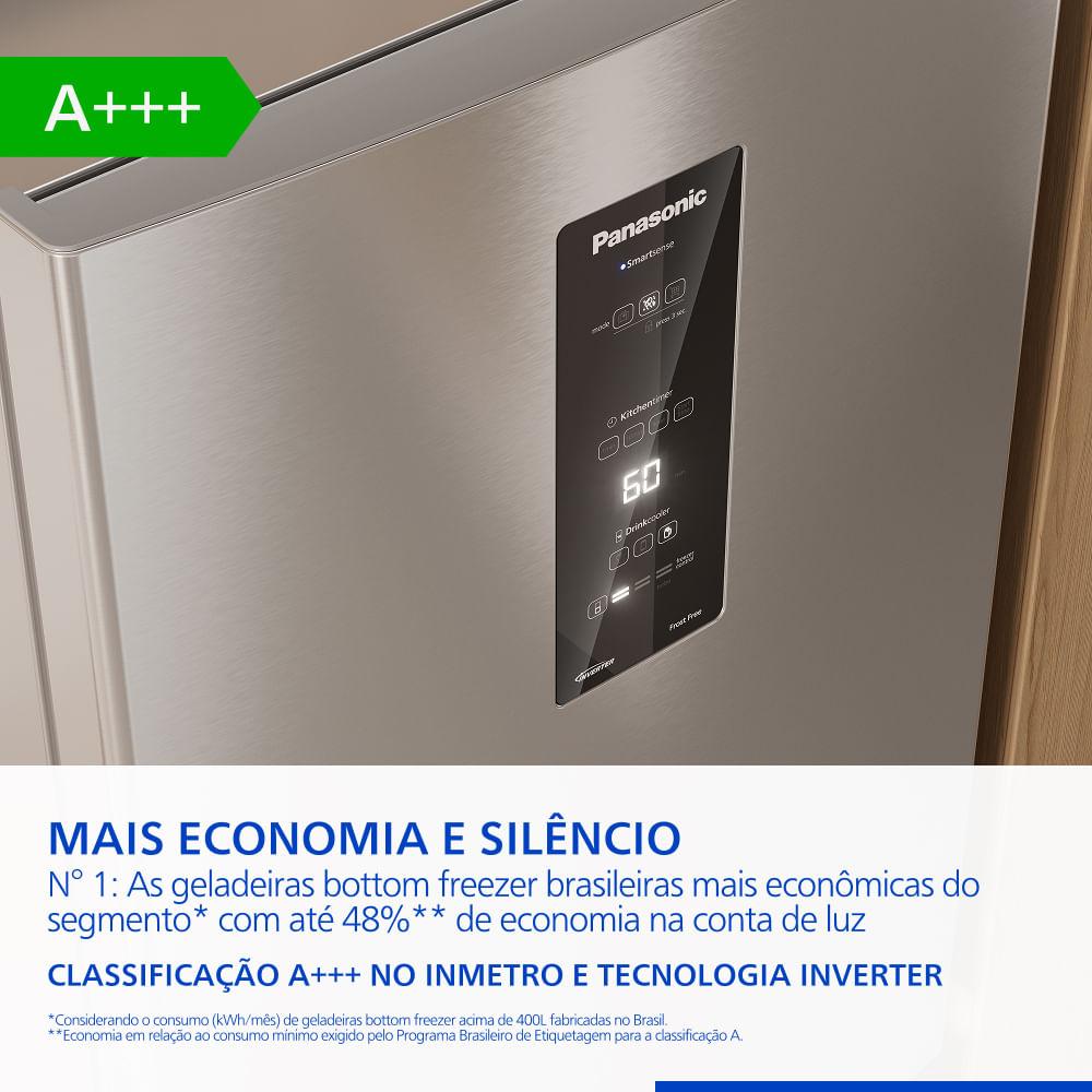 Geladeira Panasonic BB64 Aço Escovado Inverse Frost Free 460L Inverter A+++ - NR-BB64PV1X - 2