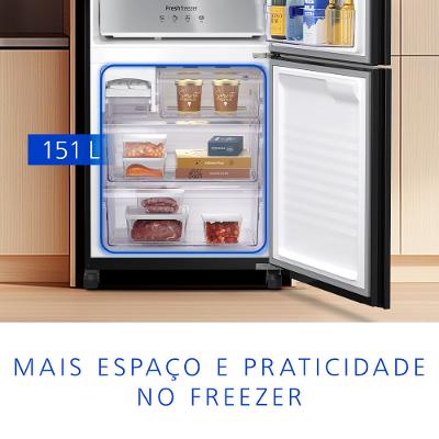 Geladeira Panasonic BB65 Black Glass Inverse Frost Free 450L Inverter A+++ - NR-BB65GVFB