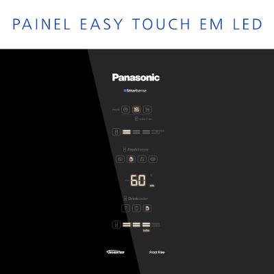 Geladeira Panasonic BB65 Black Glass Inverse Frost Free 450L Inverter A+++ - NR-BB65GVFB