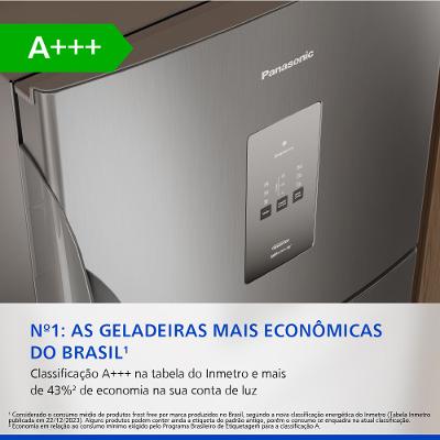 Geladeira Panasonic Duplex Frost Free 483L A+++ Aço Escovado - NR-BT71PV4X