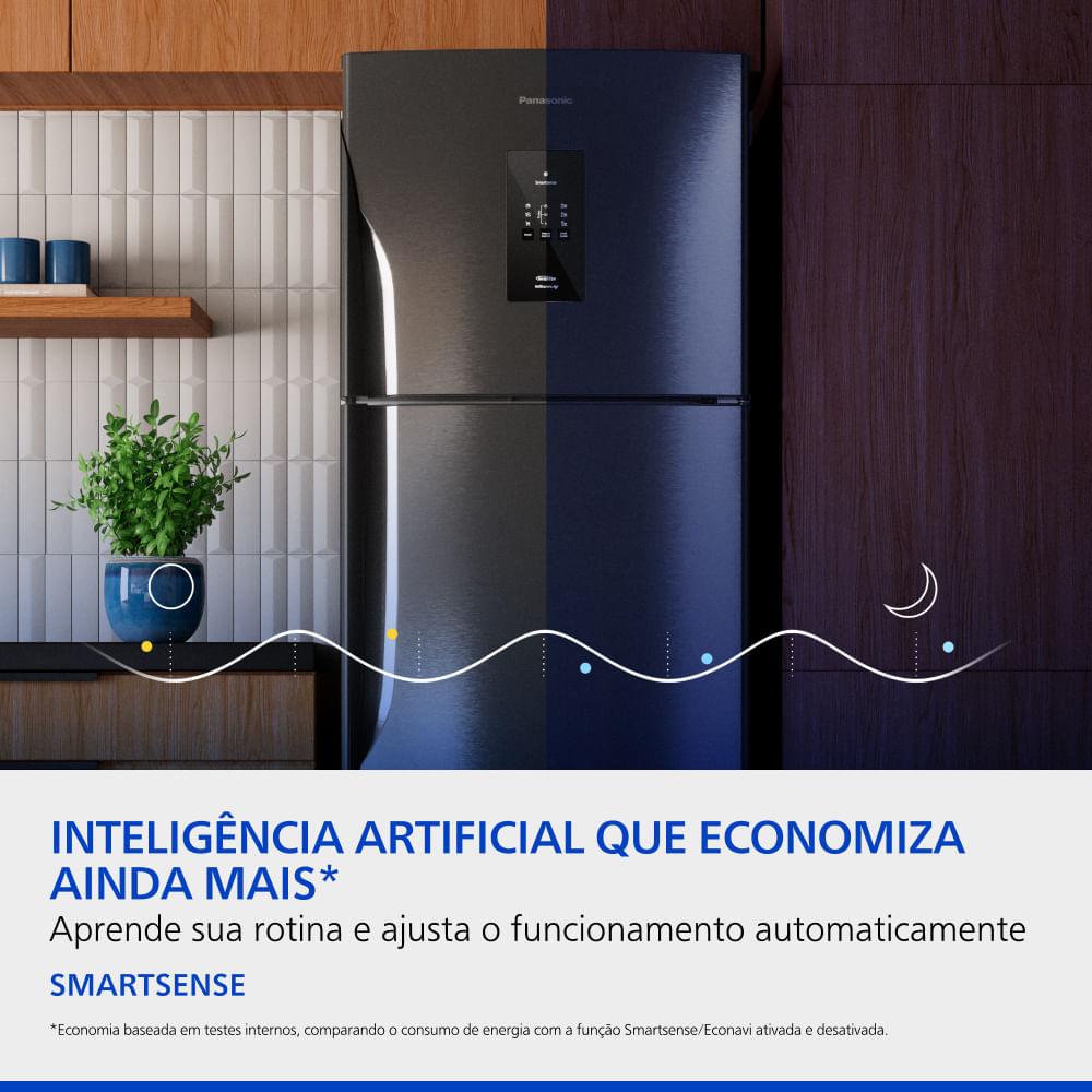 Geladeira Panasonic BT71 Black Inox Look Duplex Frost Free 494 L Inverter A - NR-BT71PV4B - 6