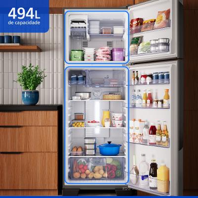 Geladeira Panasonic BT71 Black Inox Look Duplex Frost Free 494 L Inverter A - NR-BT71PV4B