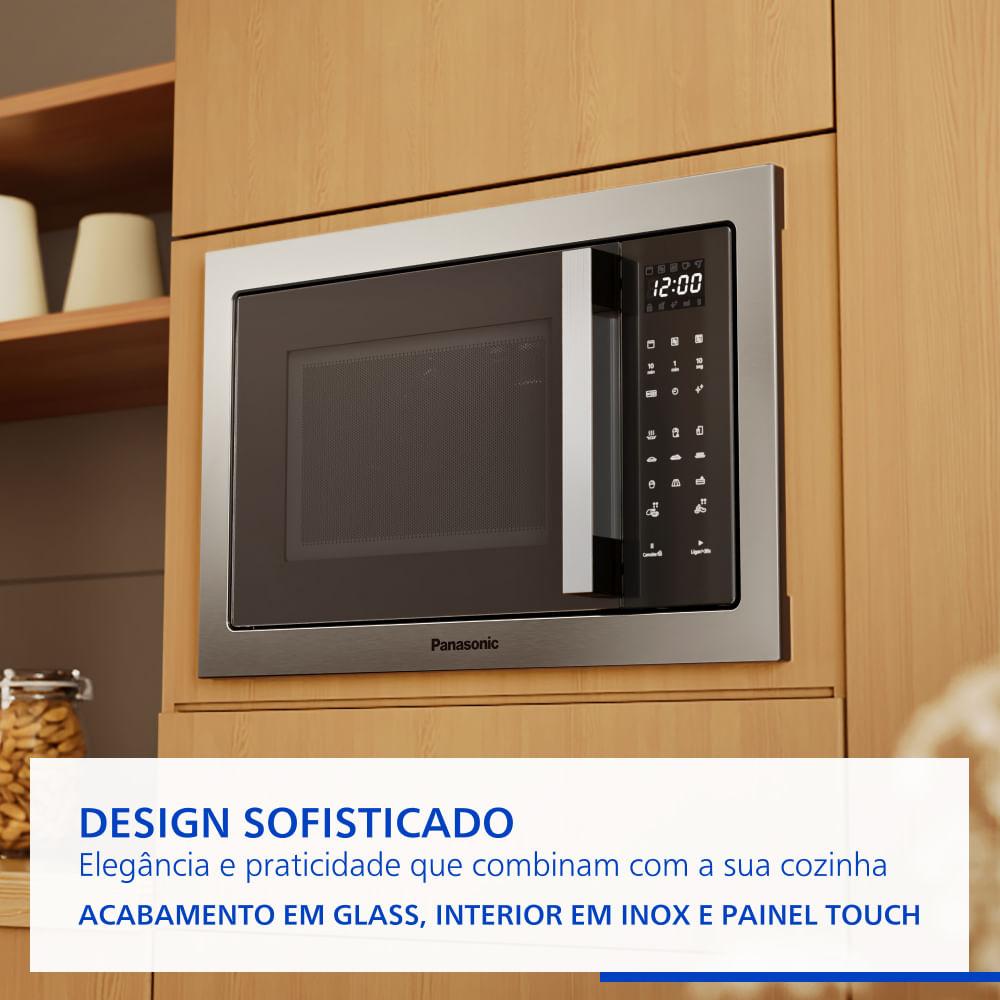 Microondas de Embutir Panasonic Painel Easy Touch 30L Inox - NN-GB68QSRUK - 2