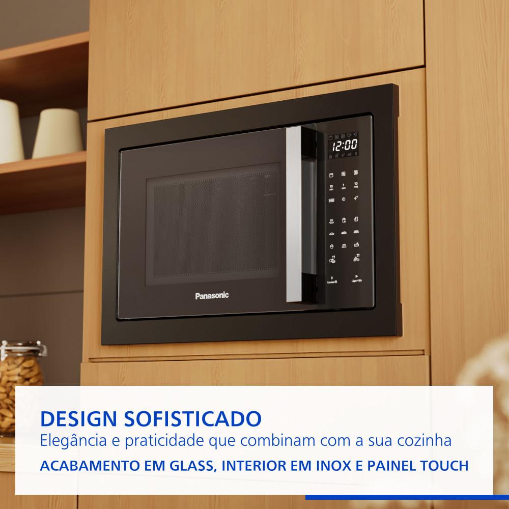Microondas de Embutir Panasonic Painel Easy Touch 30L Black - NN-GB68QBRUK - 2