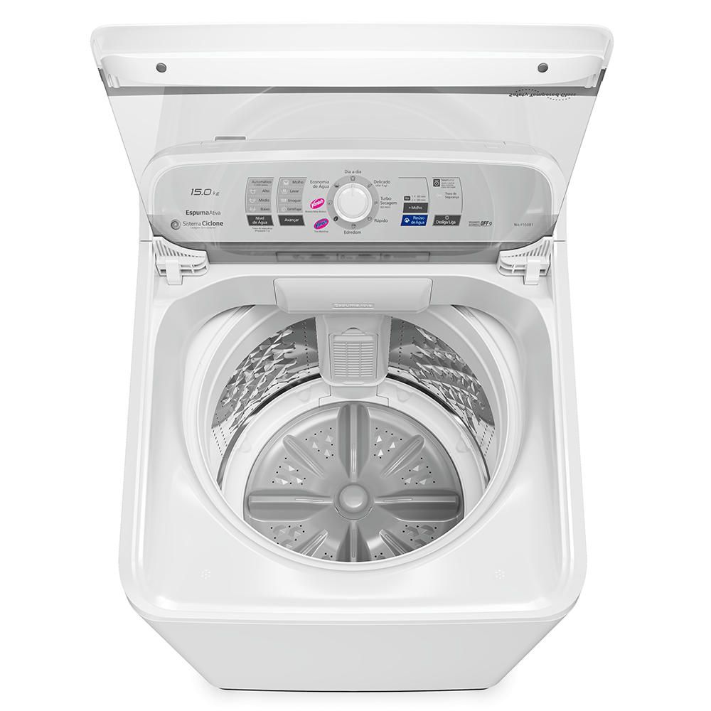 Máquina de Lavar Panasonic Função Vanish Branco mais Branco 15kg Branca - NA-F150B1W - 5