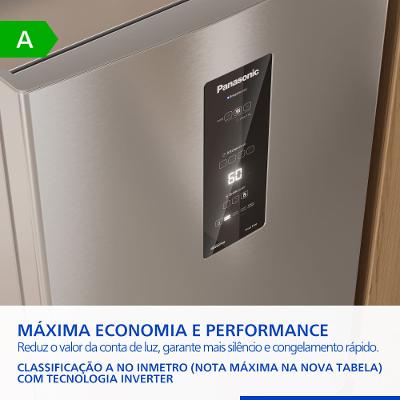 Geladeira Intuitive+ Panasonic BB64 Frost Free Inverter 475L Aço Escovado - NR-BB64PV2X