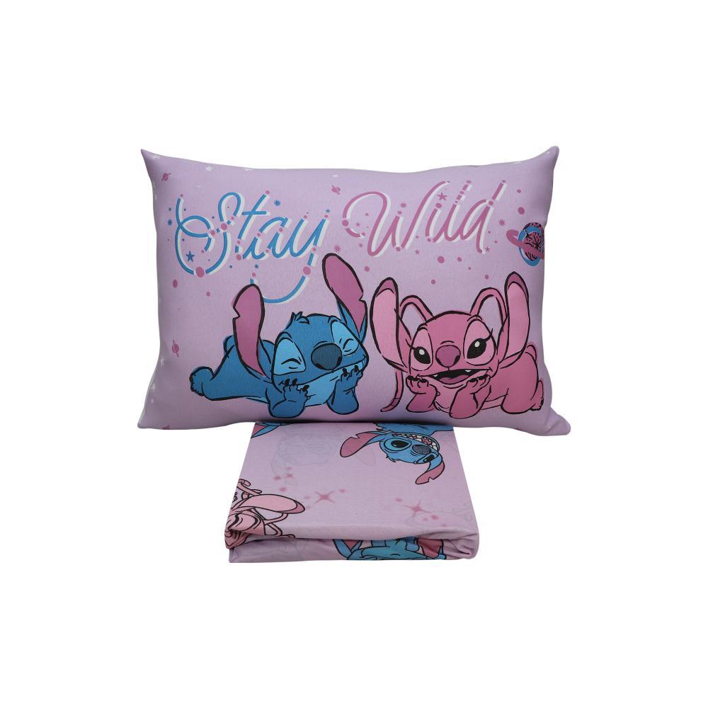 Jogo de Lençol Portallar Disney Stitch Joy Fronha 100% Algodão Solteiro - 1