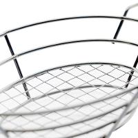 Cesta Oval Dynasty Fry em Aço Inox com 2 Molheiras - Prata - 5