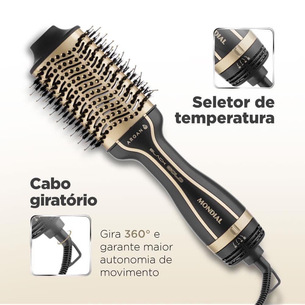 Escova Secadora Mondial Black Gold Argan ES-15 1200W Preta Bivolt - 5