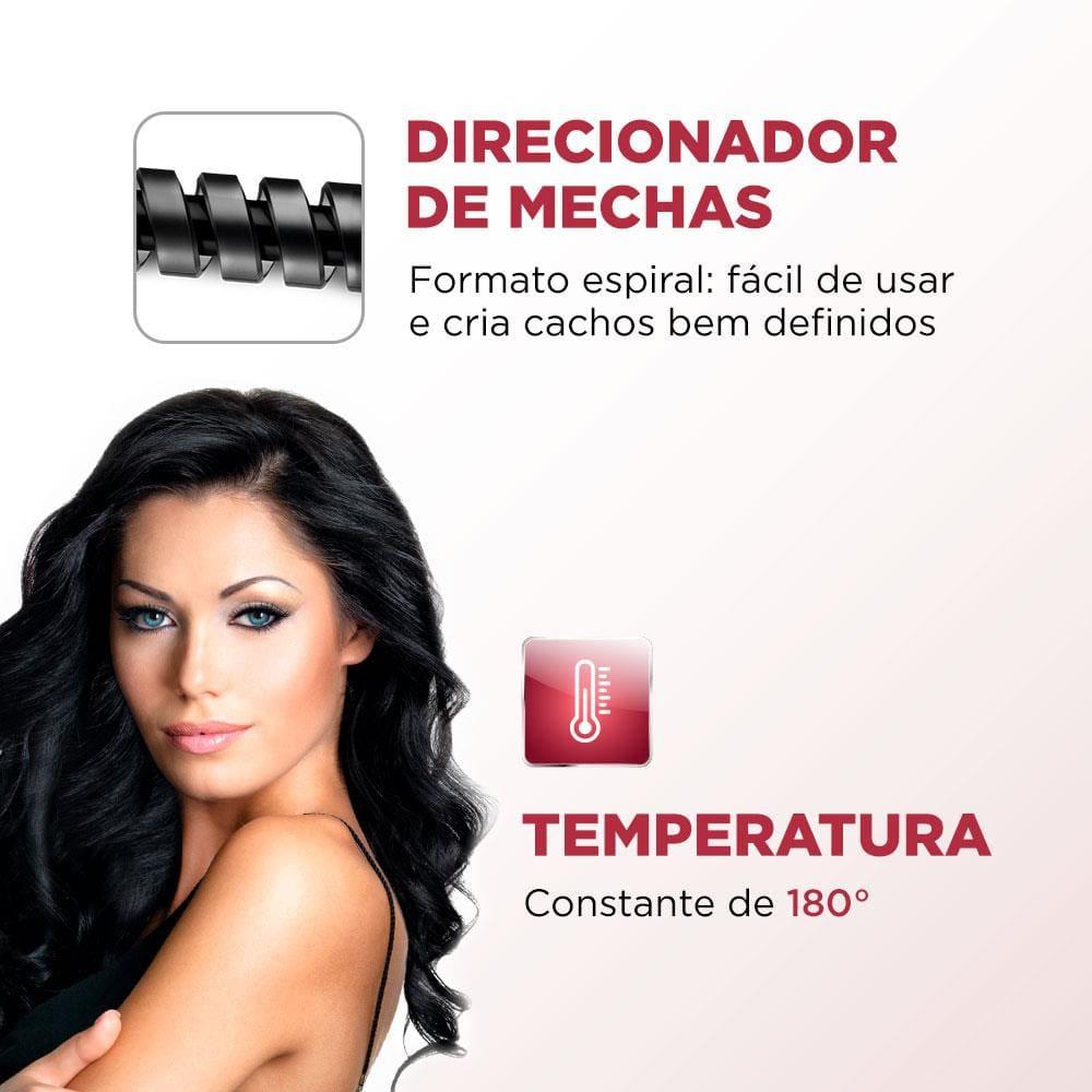 Modelador de Cachos Mondial Spiral Infinity EM-05 com Cabo Giratório Vermelho/Preto 200°C - 3