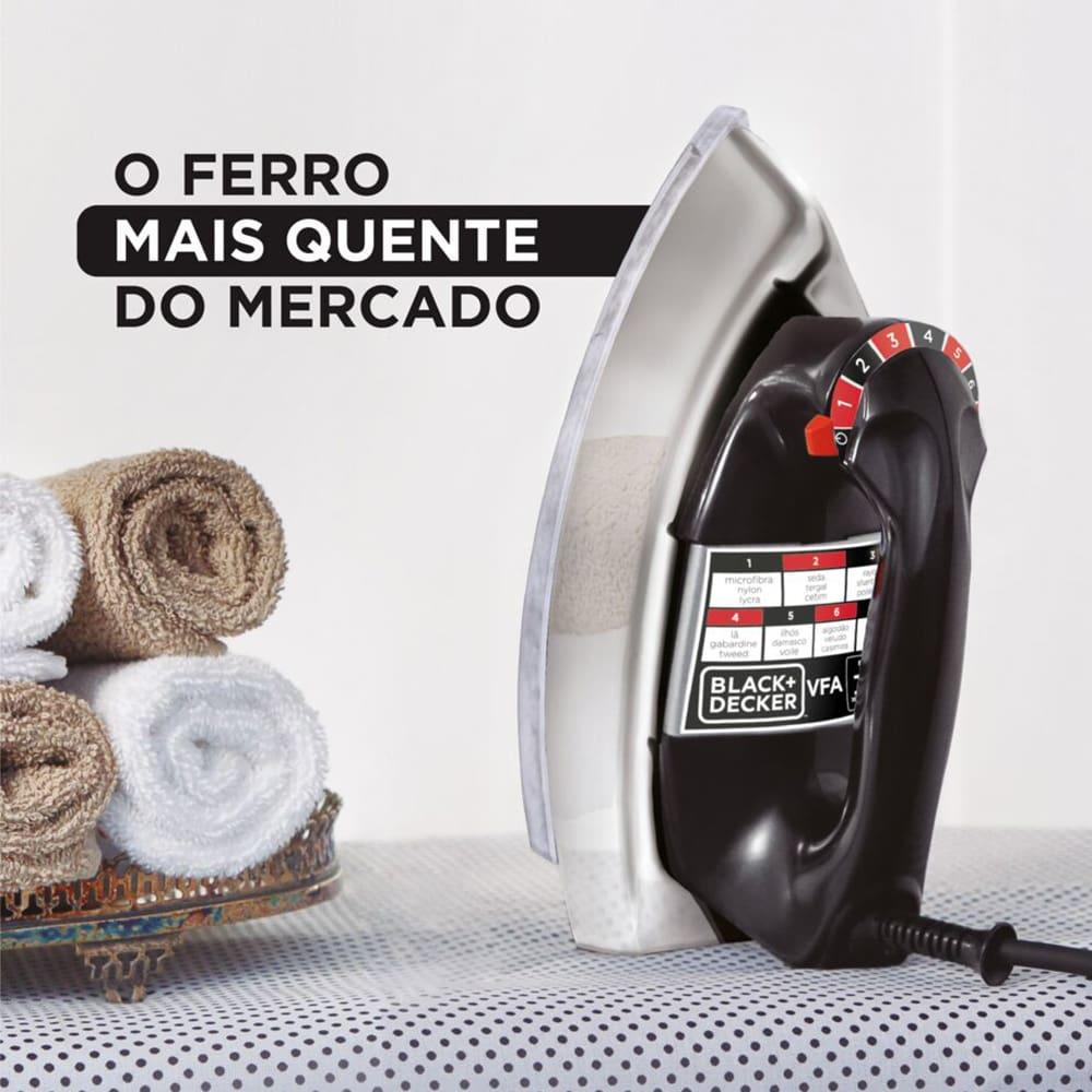 Ferro de Passar a Seco Black Decker VFA1110TM2 com Base de Alumínio - 8