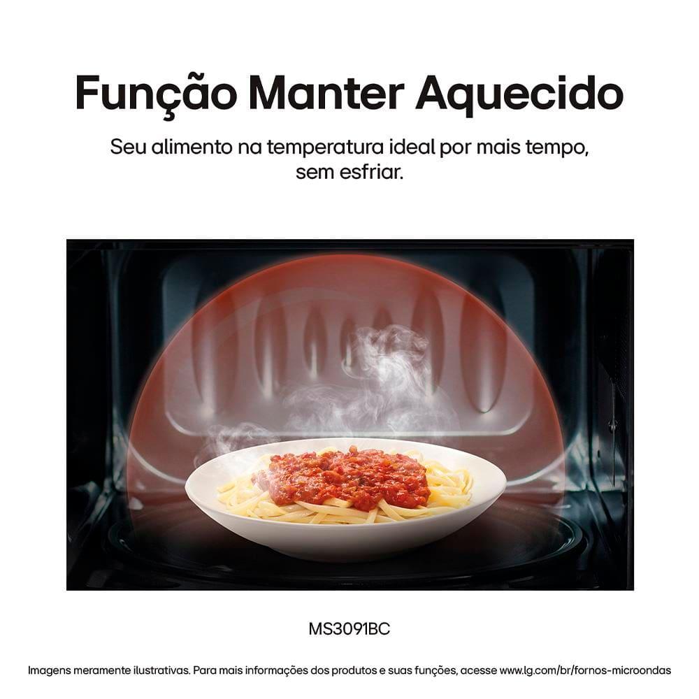 Forno de Micro-ondas LG 30 Litros MS3091 com Função Limpa Fácil e Descongelamento Uniforme - Preto e Branco - 7