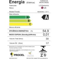 Forno de Micro-ondas LG 30 Litros MS3091 com Função Limpa Fácil e Descongelamento Uniforme - Preto e Branco - 9