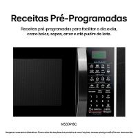Forno de Micro-ondas LG 30 Litros MS3091 com Função Limpa Fácil e Descongelamento Uniforme - Preto e Branco - 6