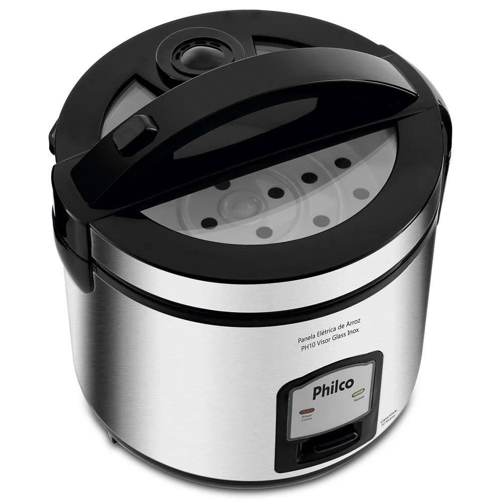 Panela Elétrica de Arroz Philco PH10P Visor Glass 10 Xícaras - Inox - 4